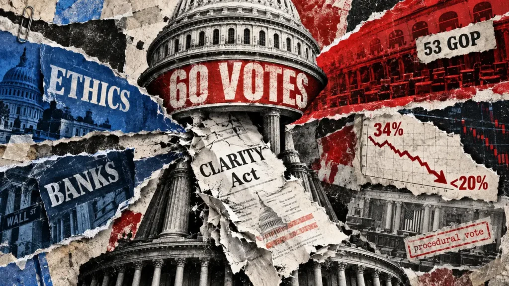 CLARITY Act chances sink below 20% as Senate’s path to 60 votes narrows CLARITY Act chances sink below 20% as Senate’s path to 60 votes narrows