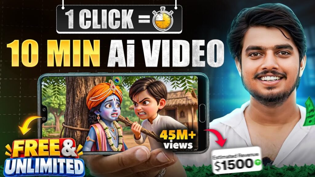 Long AI Video Kaise Banaye (10 Min) Using Just 1 Click🔥| Ai Video Kaise Banaye || Ai Automation