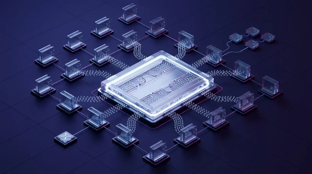 XRP Ledger Transaction Record Lacks Real Volume Abstract XRP Ledger showing repetitive micro-transfers inflating a transaction record without real payment demand