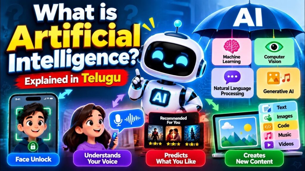 What is Artificial Intelligence (AI)? 🤖 | AI Explained in Telugu | AI Basics for Beginners